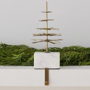 West Elm Marble & Brass Tree Stocking Holder